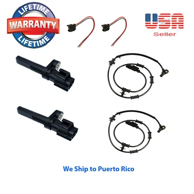 4 sensores de velocidad de rueda ABS delanteros traseros y conectores para Dodge 2010 Ram 2500 tracción trasera  Foto 1 de 4