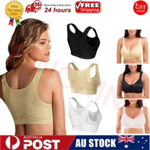 Women Wireless Back Support Lifting Sports Bra Front Opening Fitness Underwea - Picture 1 of 15