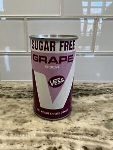 Vintage Vess Sugar Free Grape Soda Pop Can Steel 12 Oz