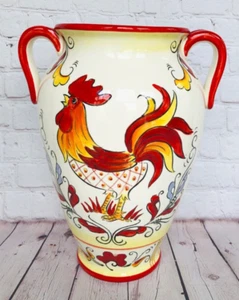 Vintage Rooster Large Double Handle Jug Ceramic Home Decor - Picture 1 of 6