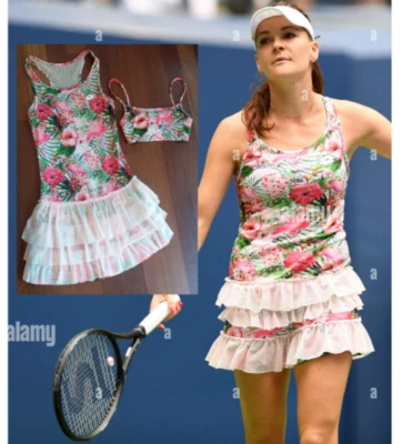 Nuevo sin etiquetas Vestido Tenis Lotto + Sujetador Coqueto Nivel Malla Falda Bonito Floral XS Foto 1 de 4