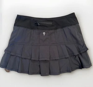 Ivivva by Lululemon Girls Skort 14 Set The Pace Black Pleated Tennis Skirt - Picture 1 of 11