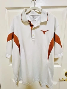 PGA Tour 2 Button Polo Univ Of Texas Longhorns Men’s L Shirt White - Picture 1 of 9