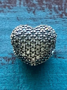 Authentic Pandora Pave Open My Heart CZ Clip Charm S925 ALE Clear Cubic Zirconia - Picture 1 of 12