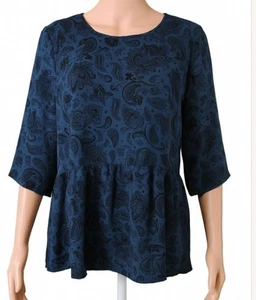 Faded Glory Blue Paisley Print Top – Size XL (16/18) – Lightweight & Lovely - Picture 1 of 8