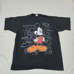Sz XL Vintage Mickey Mouse Unlimited Black T-Shirt 90s Single Stitch Graphic Tee - Picture 1 of 16
