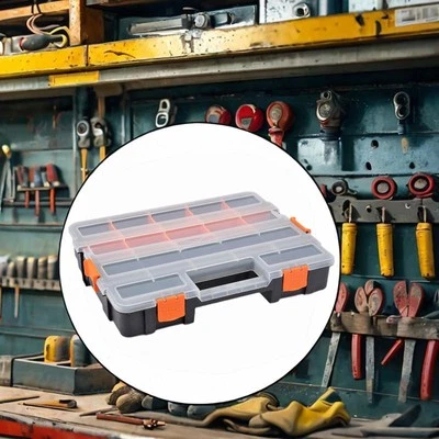 Hardware Organizer Box Toolbox with Removable Dividers for Crafts Fasteners - Image 1 of 2