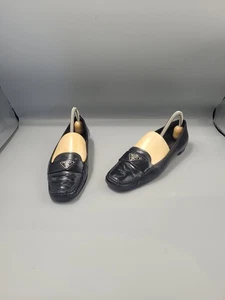 Prada Black Patent Loafers UK 6 EU 39 Leather Slip-On Pumps Ballet Flats Pumps - Picture 1 of 24