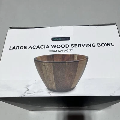 Servappetit Cuenco grande de madera de acacia 110 oz ensalada rústica fruta Foto 1 de 4