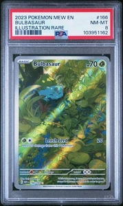 2023 POKEMON MEW EN-151 ILLUSTRATION RARE #166 BULBASAUR PSA 8 - Picture 1 of 2