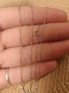 10k white gold chain necklace 22.75" - Picture 1 of 4