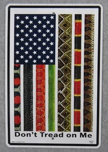 DON'T TREAD ON ME-Crosswalks Metal 10 X 15 Snakes Serpent Slither Flag Fun Sign - Picture 1 of 1
