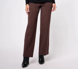 Women with Control Petite Tummy Control Wide Leg Pants Espresso M New - Picture 1 of 4
