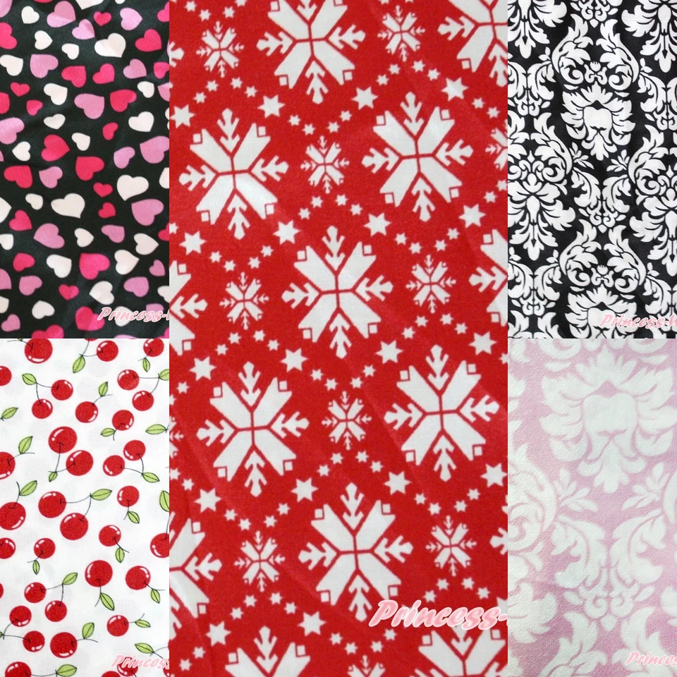 Tela satinada artesanal con estampado de copo de nieve damasco cereza corazón rosa claro 1 yarda Foto 1 de 1