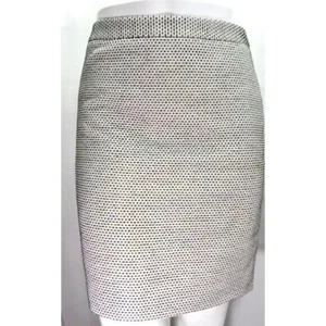 FALDA RECTA LOFT MARFIL Y PUNTO NEGRO TEXTURIZADA CASUAL CARRERA TALLA: 8P NUEVA CON ETIQUETAS - Imagen 1 de 4