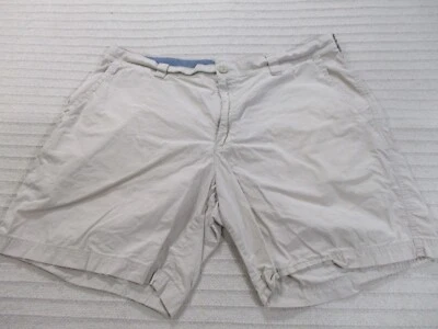 Pantalones Cortos Columbia Para Hombre 40 Marfil Frontal Plano Algodón Bolsillos Botón Parche Logo Cremallera Foto 1 de 4