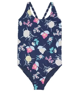 Roxy L112409 Girls' Mood Indigo Flowers Addict One Piece Swimsuit Size 14 - Picture 1 of 4