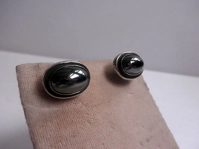 Gemelos de hematita vintage modernistas Georg Jensen de plata de ley #44B Foto 1 de 4