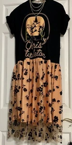 Chris Stapleton Reworked OOAK Upcycled Vintage Band Tee Dress M L Med Lg Tshirt - Picture 1 of 6