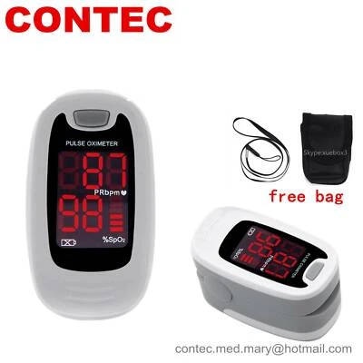 CONTEC Finger Pulse Oximeter SPO2 PR Blood Oxygen Heart Rate Monitor+ Pouch CMS50M