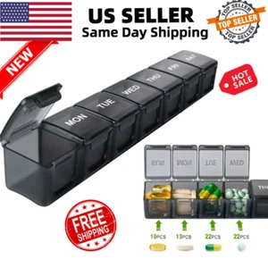 Weekly Pill Box Weekly Pill Organizer Daily Case 7 Day Box Whole Sale Price 10 P - Picture 1 of 20