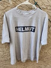 Helmut Lang Logo Graphic Tee T-Shirt Short Sleeve Crew Neck Cotton Light Grey L