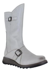 Botas para mujer Fly London Mes 2 tacón de cuña hebilla de cuero media pantorrilla tallas 4 a 8 - Imagen 1 de 34