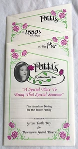 PATTI'S 1880'S RESTUARANT & PATTI'S ON THE PIER PARTIAL MENUS GRAND RIVERS KY C2 - Picture 1 of 3