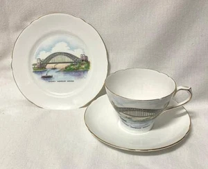 Shelley Sydney Harbour Bridge Australian Souvenir china Trio cup saucer Plate - Picture 1 of 1
