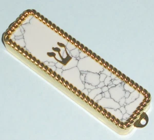 Funda Carcasa Reed & Barton Roseland Mezuzah Borde Dorado/Diseño Mármol Judaico Nueva - Imagen 1 de 5
