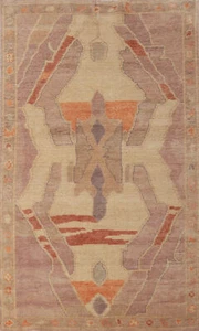 Vegetable Dye Handmade Oushak Turkish Accent Rug Wool Carpet 3x5 ft - Picture 1 of 17