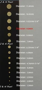 50+3 pz punti madreperla oro 9,0 mm gratuiti, lucidi, oro con iridescenza, grado A - Foto 1 di 2