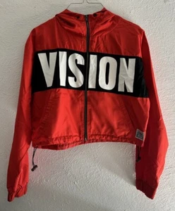 Vision Street Wear kurz geschnittener Hoodie Forever 21, US Medium rot/weiß/schwarz - Bild 1 von 5