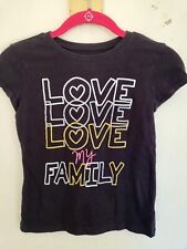 THE CHILDREN'S PLACE /TEE SHIRT/COLOR BLACK/"LOVE MY FAMILY"/SIZE 7/8/VGUC