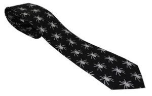 Spider Necktie Skinny Ties Black White - Picture 1 of 1