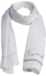 DEMDACO Forever Friends Dear You White 72 x 26 Polyester Fabric Fashion Scarf - Picture 1 of 8