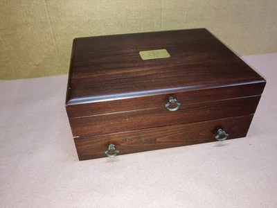 Vintage Reed & Barton Wooden Hand Crafted Silverware Storage Chest w/Drawer - Image 1 of 4