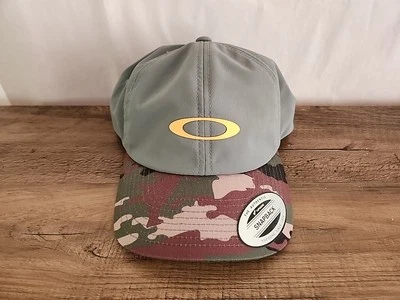 Gorra militar Oakley 6 paneles Snapback forjada hierro gris camuflaje elástica nueva Foto 1 de 4