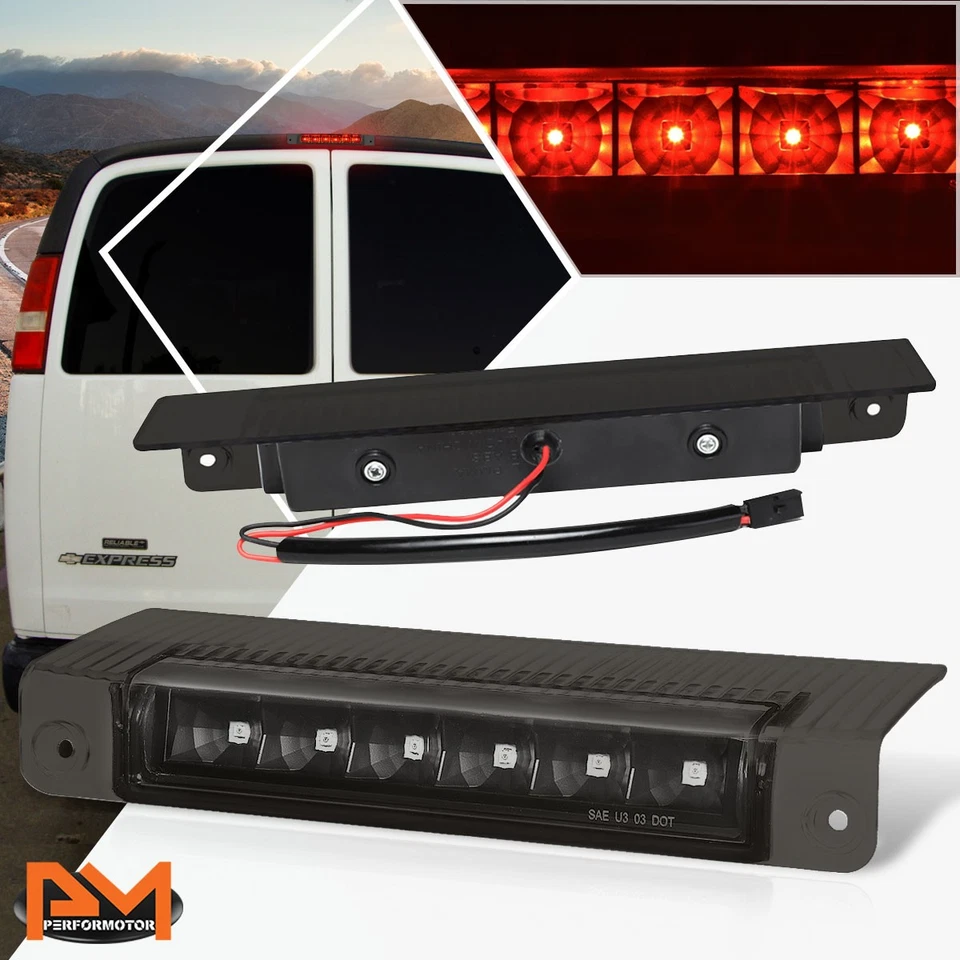 Tercera luz de freno trasera/lámpara tintada LED 3R para Chevy Express/GMC Savana 03-17 Foto 1 de 4
