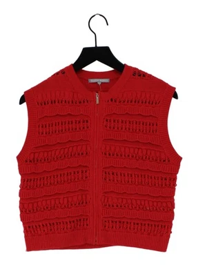 Oliver Bonas Women's Cardigan UK 8 Red Acrylic with Wool Crew Neck Cardigan - Image 1 of 4