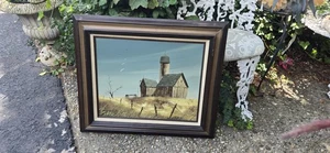 Original Öl auf Leinwand Gemälde alte Scheune signiert vom Künstler Kersch Kunst 20x16" - Bild 1 von 15