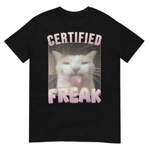 Certified Freak Funny Cat Cotton T-shirt Unisex Men Women Opium Merch Fashion Bi - Picture 1 of 8