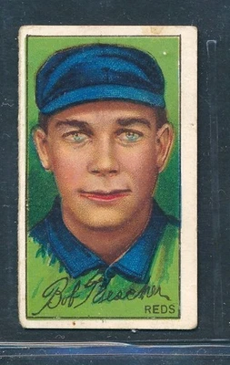 Panel final Hassan T202 1912: Bob Schcher Cincinnati Reds ~ En muy buen estado+ (alterado) Foto 1 de 2