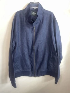 RODD GUNN Men's Bomber Jacket Linen Wool Blend GUABELLO Italian Fabric Size 2XL - Picture 1 of 13