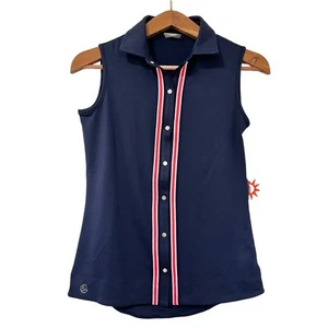 Chase54 Coastal Golf Polo Shirt Size XS Navy Athletic UPF 40 Tank Top Women's - Picture 1 of 8