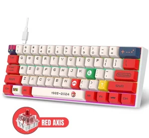 Nintendo Mario Mini Mechanical Keyboard - Cyan Axis, RGB, 60% Layout (New) - Picture 1 of 4