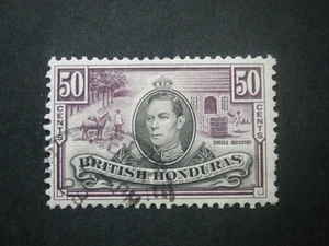 British Honduras KGVI 1938 50c black & purple SG158 FU - Bild 1 von 2