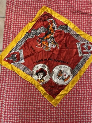 1940s/50s  Roy Rogers Western Bandana  Super Clean Vibrant Colors Good Size !! - Image 1 of 4