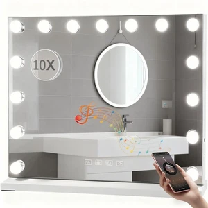 Espejo de Maquillaje 15 LED con Luces y Altavoz Bluetooth, 3 Modos de Iluminación Espejo - Imagen 1 de 9