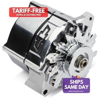 Proform 141-156, One Alternator Recessed Red Bowtie Emblem Polished Performance - Image 1 of 4